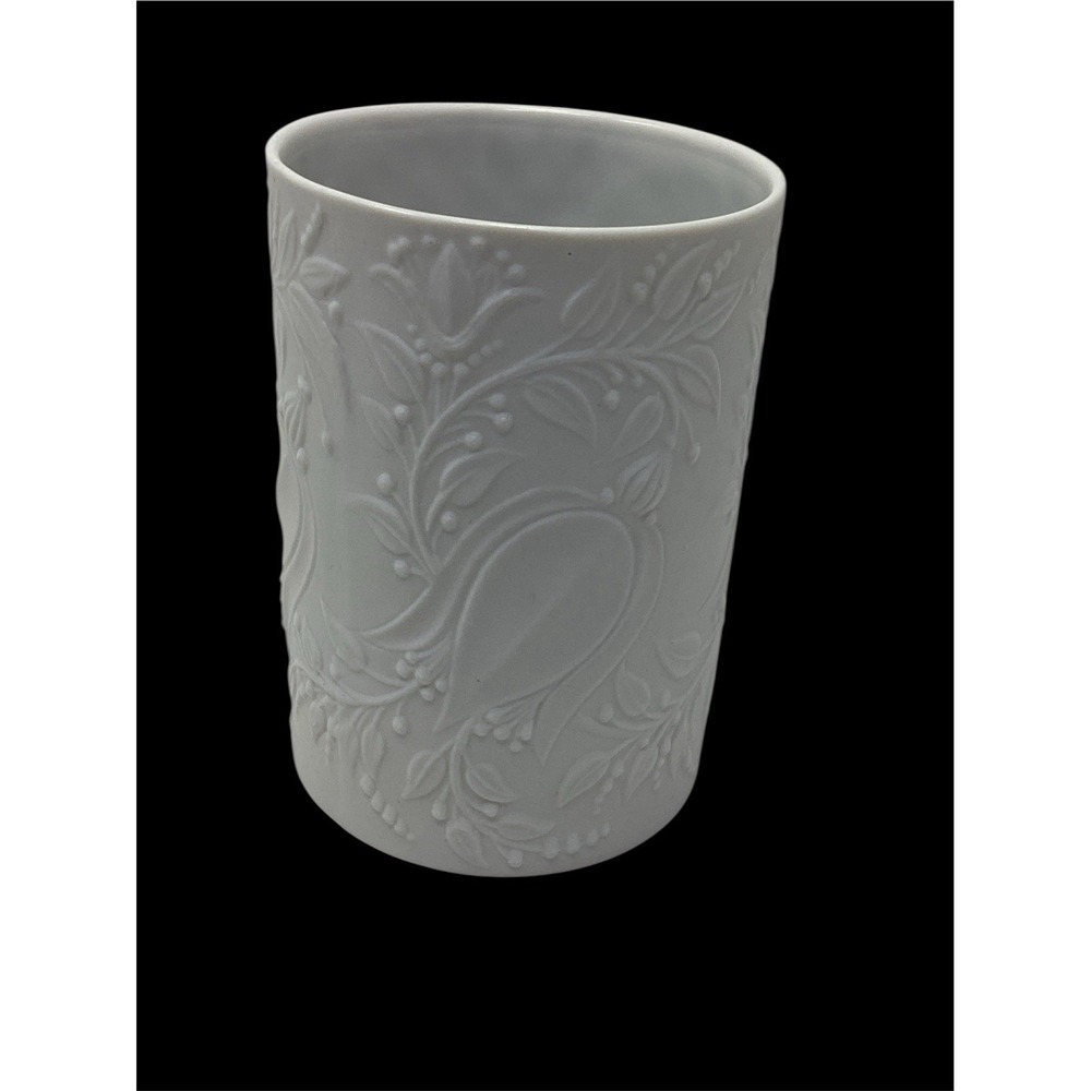 Vintage 60's Rosenthal Studio Linie Bjorn Wiinblad White OP Art Relief MCM Vase